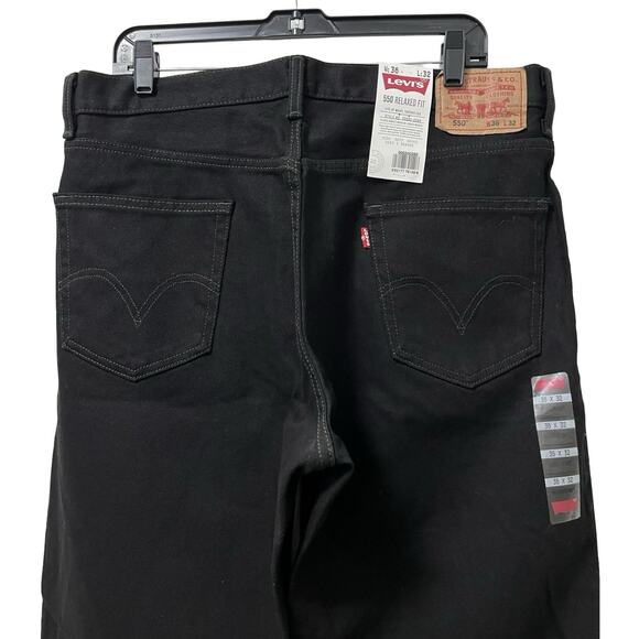 VTG Levi’s Mens 505 Relaxed Fit Tapered Jeans Size 36x32 Black Denim Classic NEW - Picture 4 of 7